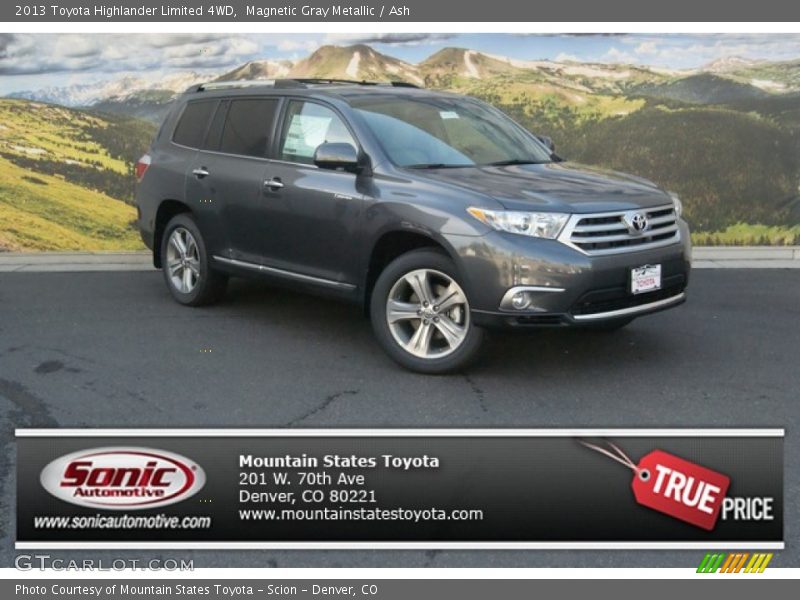 Magnetic Gray Metallic / Ash 2013 Toyota Highlander Limited 4WD