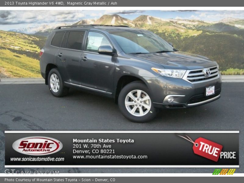 Magnetic Gray Metallic / Ash 2013 Toyota Highlander V6 4WD