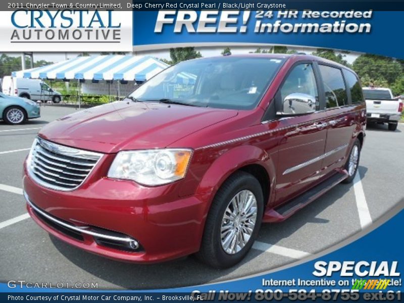 Deep Cherry Red Crystal Pearl / Black/Light Graystone 2011 Chrysler Town & Country Limited