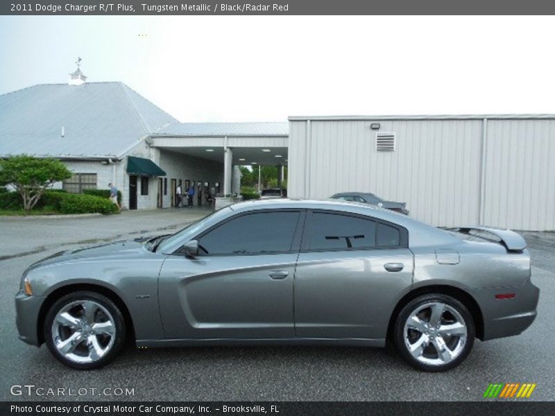 Tungsten Metallic / Black/Radar Red 2011 Dodge Charger R/T Plus