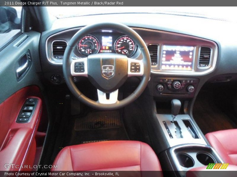 Tungsten Metallic / Black/Radar Red 2011 Dodge Charger R/T Plus