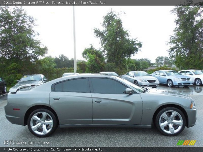 Tungsten Metallic / Black/Radar Red 2011 Dodge Charger R/T Plus