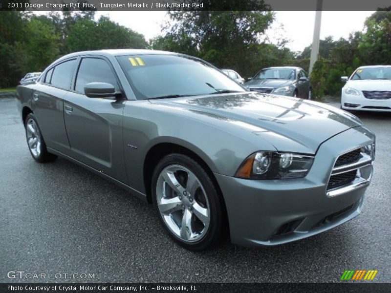 Tungsten Metallic / Black/Radar Red 2011 Dodge Charger R/T Plus