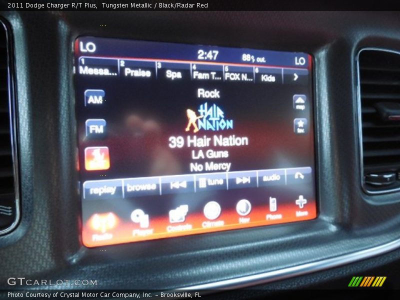Tungsten Metallic / Black/Radar Red 2011 Dodge Charger R/T Plus