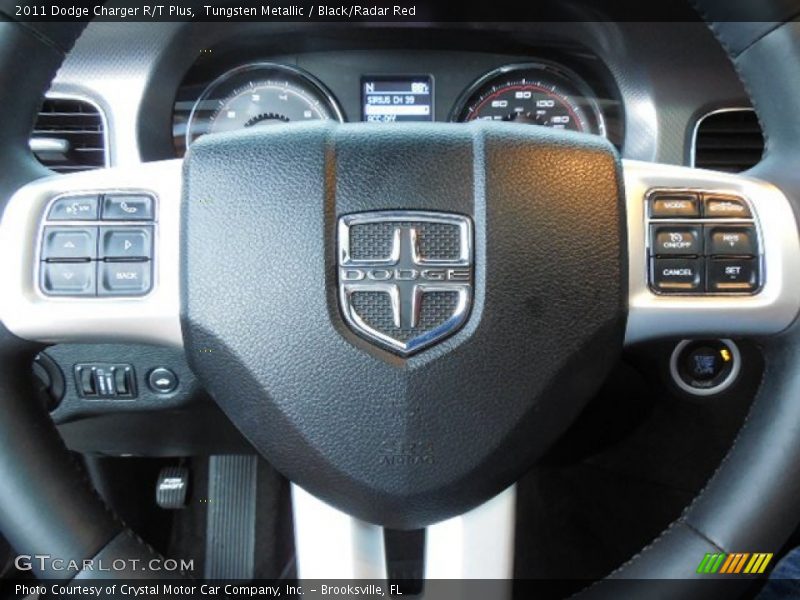 Tungsten Metallic / Black/Radar Red 2011 Dodge Charger R/T Plus
