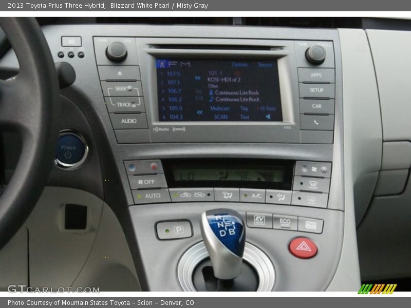 Blizzard White Pearl / Misty Gray 2013 Toyota Prius Three Hybrid