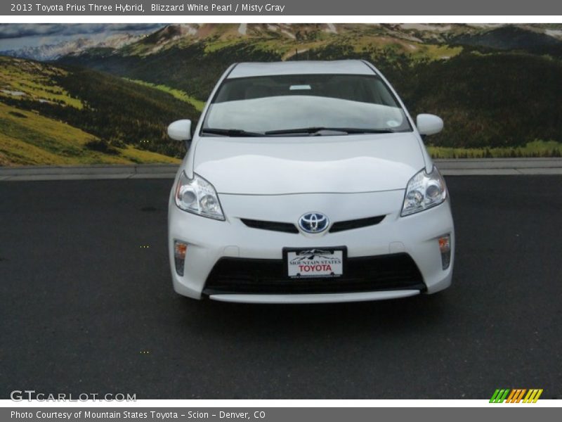 Blizzard White Pearl / Misty Gray 2013 Toyota Prius Three Hybrid