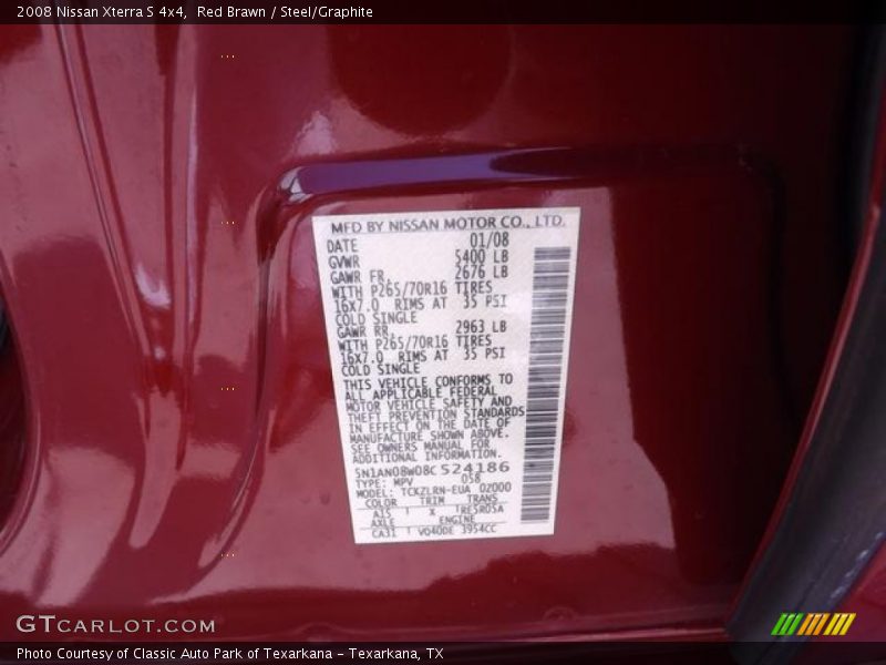 Red Brawn / Steel/Graphite 2008 Nissan Xterra S 4x4