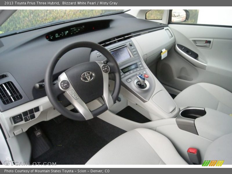 Blizzard White Pearl / Misty Gray 2013 Toyota Prius Three Hybrid