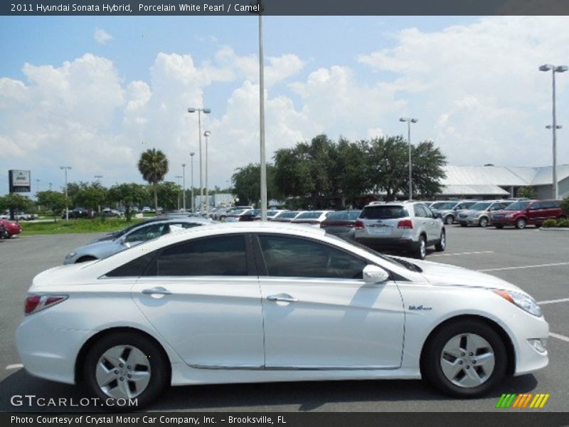 Porcelain White Pearl / Camel 2011 Hyundai Sonata Hybrid