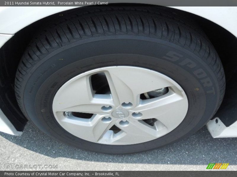 Porcelain White Pearl / Camel 2011 Hyundai Sonata Hybrid