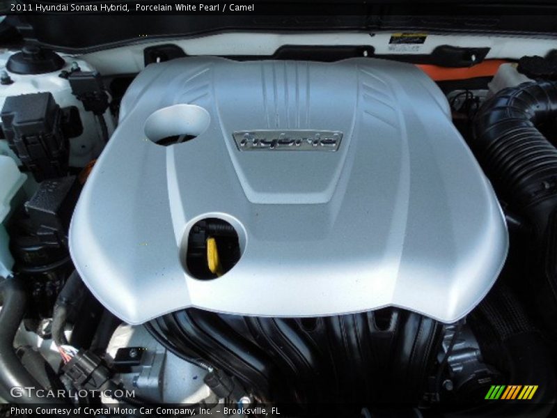 Porcelain White Pearl / Camel 2011 Hyundai Sonata Hybrid
