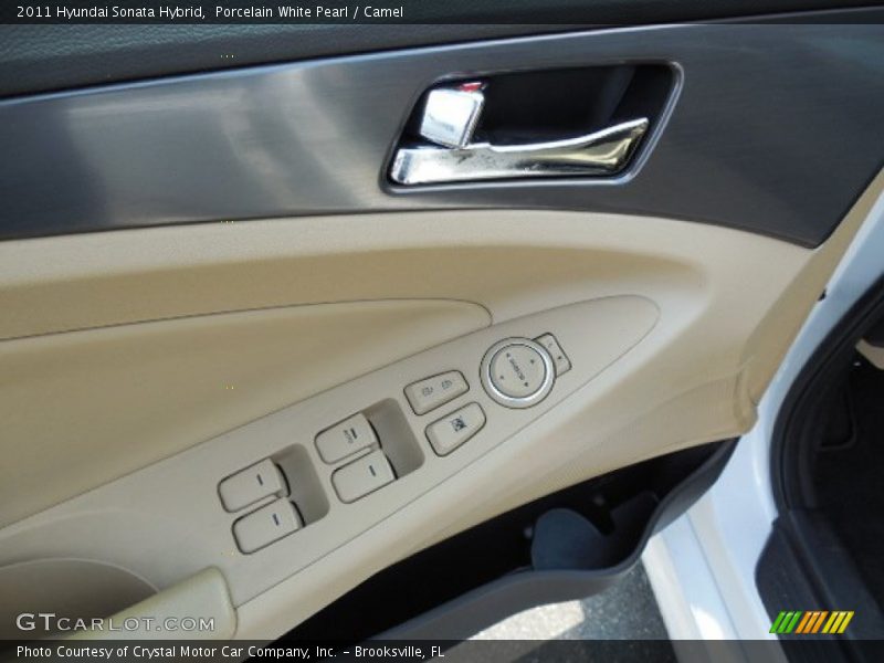 Porcelain White Pearl / Camel 2011 Hyundai Sonata Hybrid