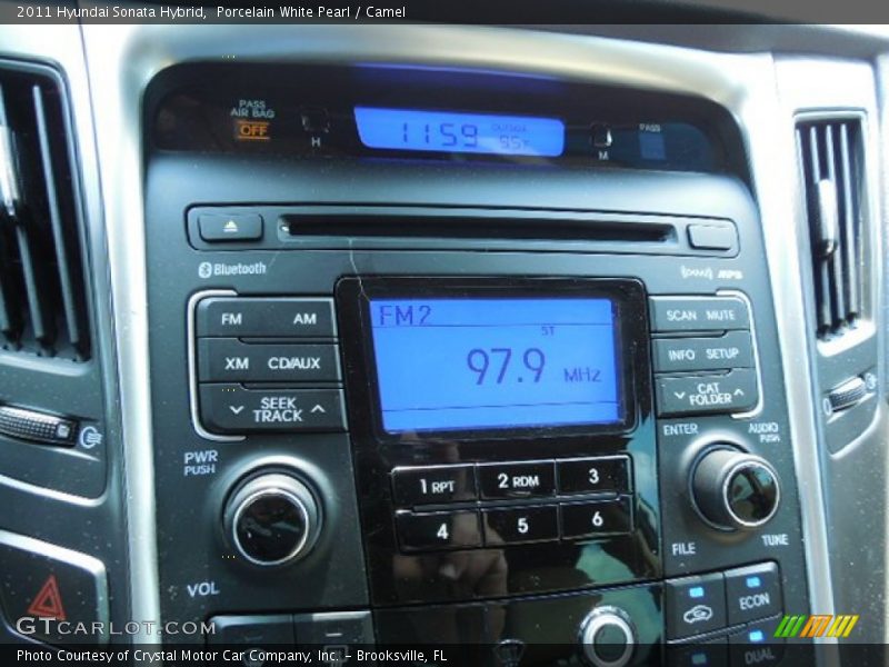 Porcelain White Pearl / Camel 2011 Hyundai Sonata Hybrid