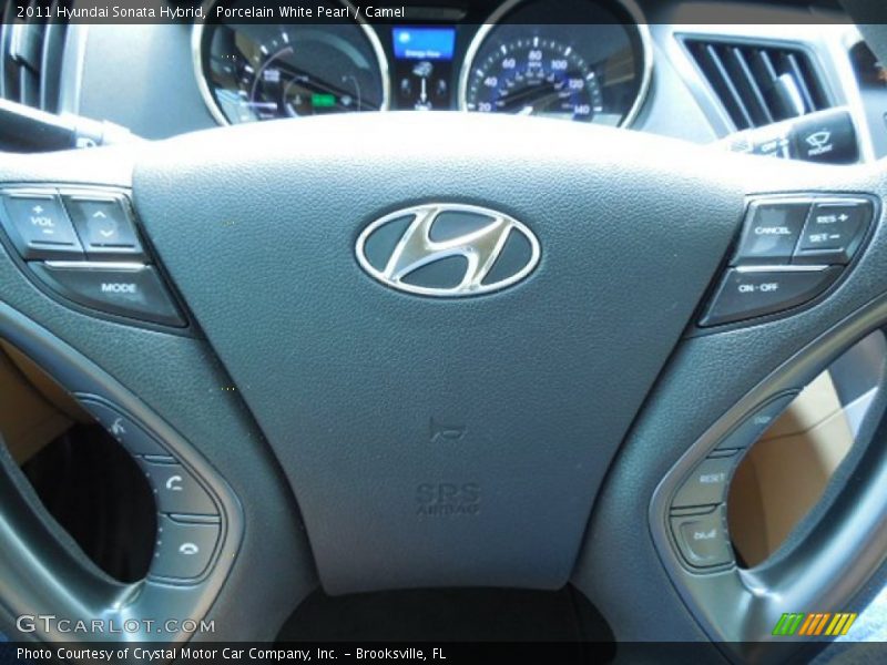 Porcelain White Pearl / Camel 2011 Hyundai Sonata Hybrid