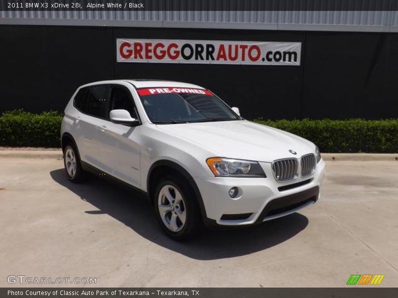 Alpine White / Black 2011 BMW X3 xDrive 28i