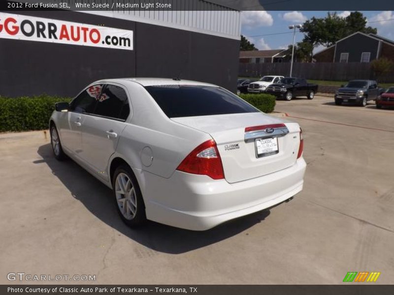 White Suede / Medium Light Stone 2012 Ford Fusion SEL