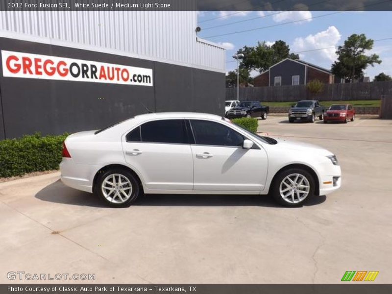 White Suede / Medium Light Stone 2012 Ford Fusion SEL