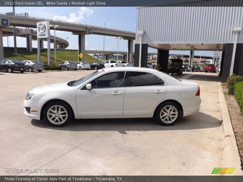 White Suede / Medium Light Stone 2012 Ford Fusion SEL
