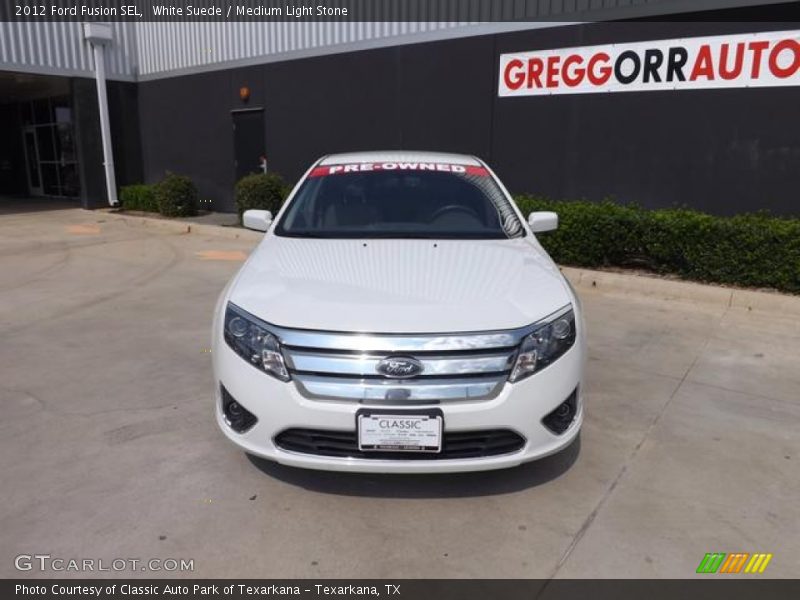 White Suede / Medium Light Stone 2012 Ford Fusion SEL