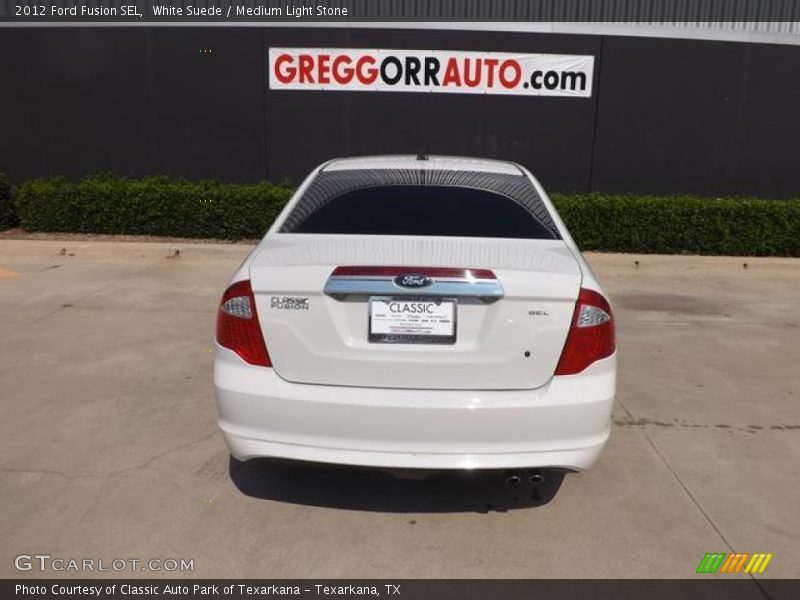 White Suede / Medium Light Stone 2012 Ford Fusion SEL