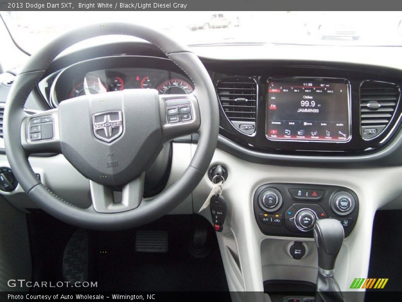 Bright White / Black/Light Diesel Gray 2013 Dodge Dart SXT
