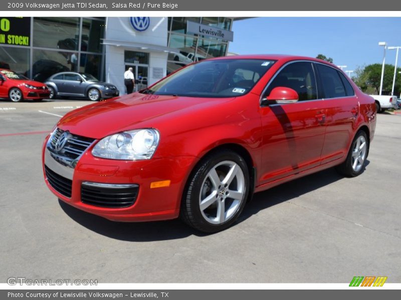 Salsa Red / Pure Beige 2009 Volkswagen Jetta TDI Sedan