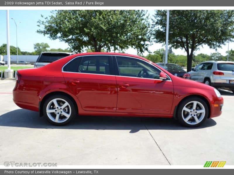 Salsa Red / Pure Beige 2009 Volkswagen Jetta TDI Sedan