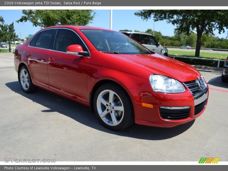 Salsa Red / Pure Beige 2009 Volkswagen Jetta TDI Sedan