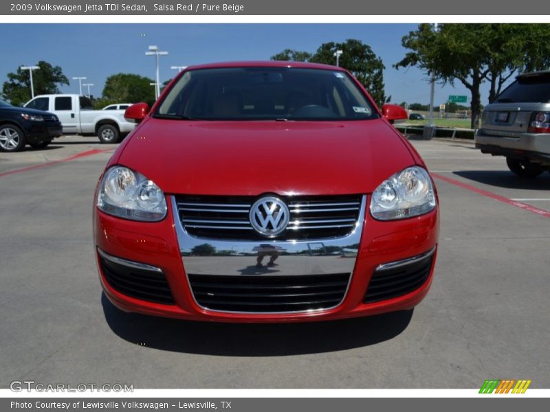 Salsa Red / Pure Beige 2009 Volkswagen Jetta TDI Sedan
