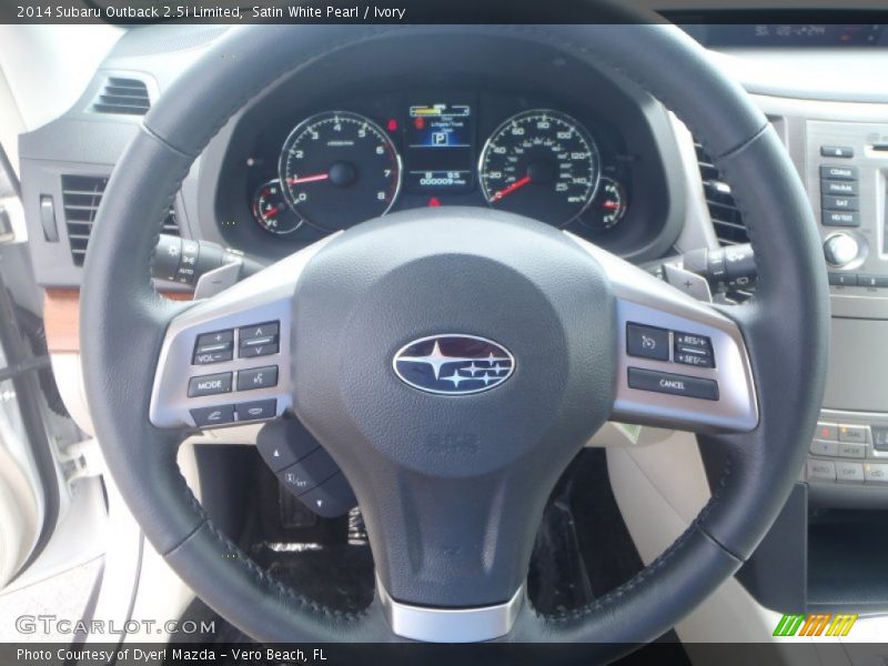 Satin White Pearl / Ivory 2014 Subaru Outback 2.5i Limited