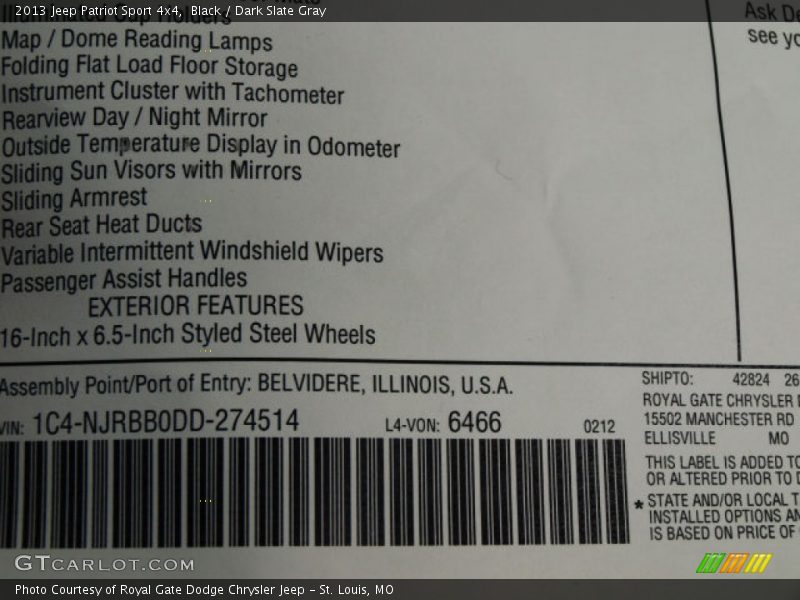 Black / Dark Slate Gray 2013 Jeep Patriot Sport 4x4