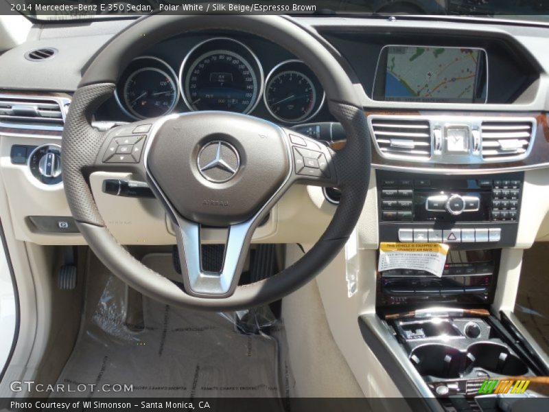 Polar White / Silk Beige/Espresso Brown 2014 Mercedes-Benz E 350 Sedan