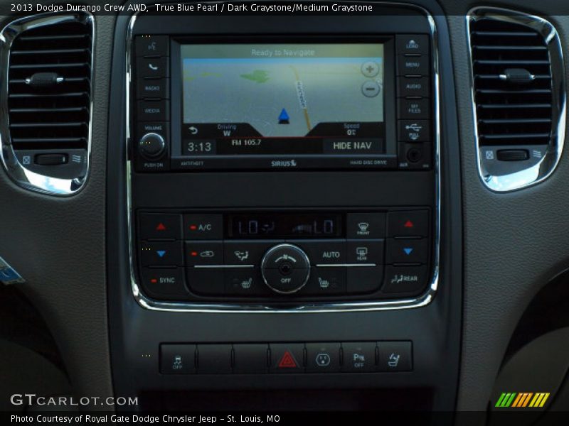 True Blue Pearl / Dark Graystone/Medium Graystone 2013 Dodge Durango Crew AWD