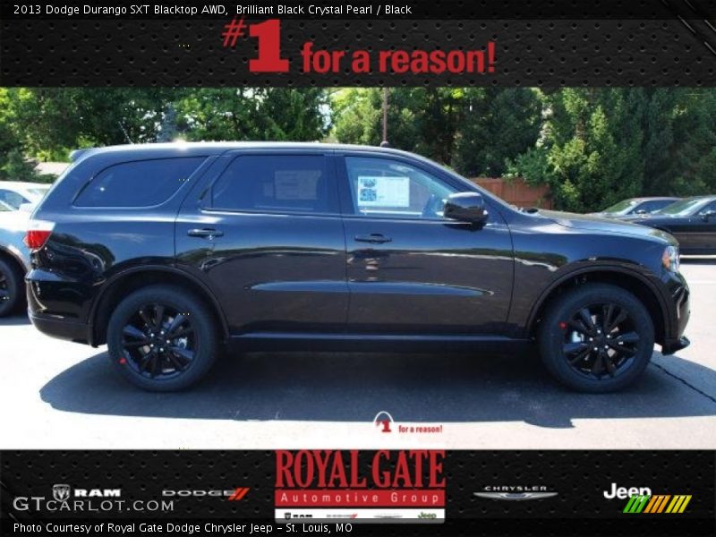 Brilliant Black Crystal Pearl / Black 2013 Dodge Durango SXT Blacktop AWD