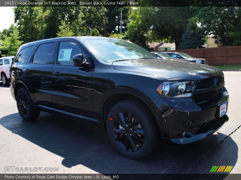 Brilliant Black Crystal Pearl / Black 2013 Dodge Durango SXT Blacktop AWD