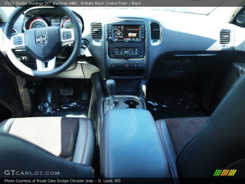 Brilliant Black Crystal Pearl / Black 2013 Dodge Durango SXT Blacktop AWD