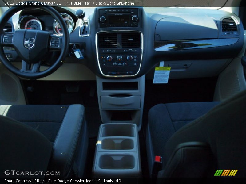 True Blue Pearl / Black/Light Graystone 2013 Dodge Grand Caravan SE