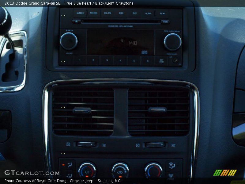 True Blue Pearl / Black/Light Graystone 2013 Dodge Grand Caravan SE
