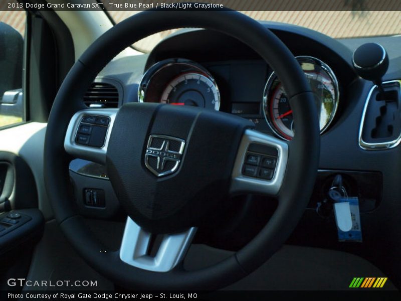 True Blue Pearl / Black/Light Graystone 2013 Dodge Grand Caravan SXT
