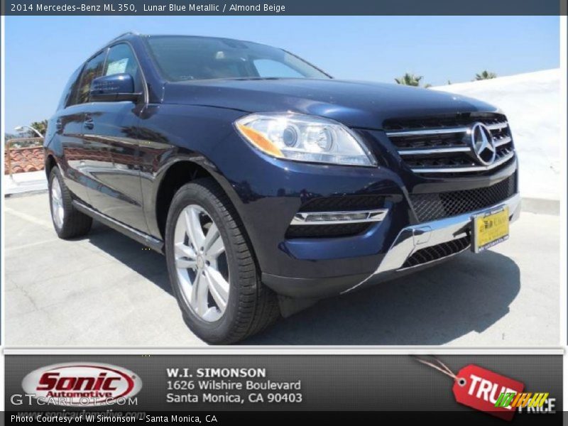 Lunar Blue Metallic / Almond Beige 2014 Mercedes-Benz ML 350