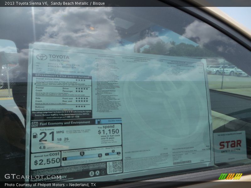 Sandy Beach Metallic / Bisque 2013 Toyota Sienna V6