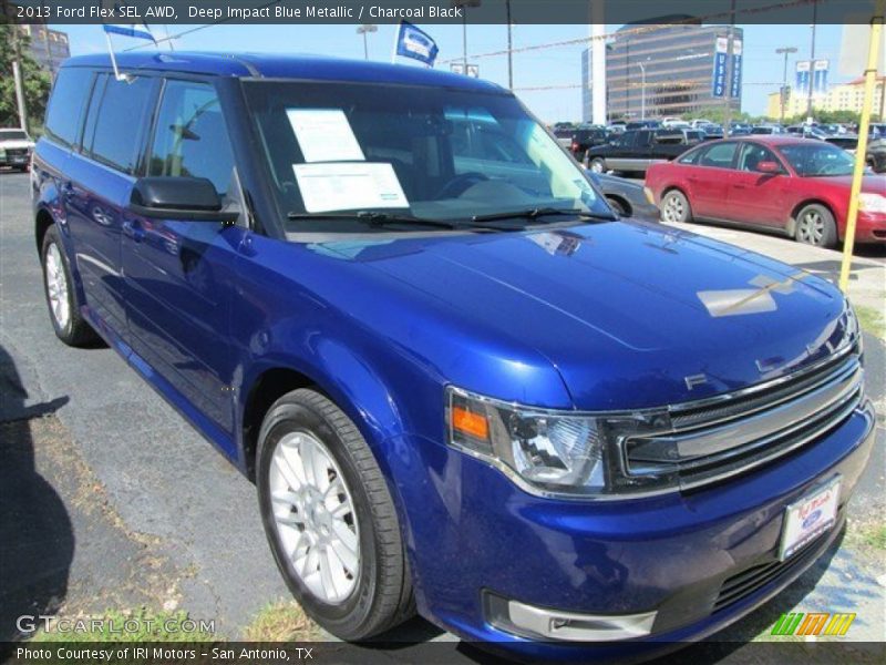 Deep Impact Blue Metallic / Charcoal Black 2013 Ford Flex SEL AWD