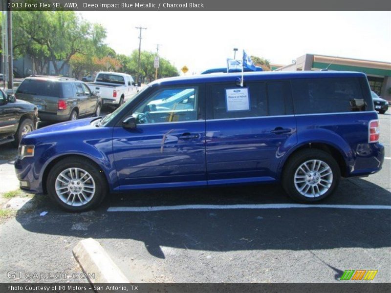 Deep Impact Blue Metallic / Charcoal Black 2013 Ford Flex SEL AWD