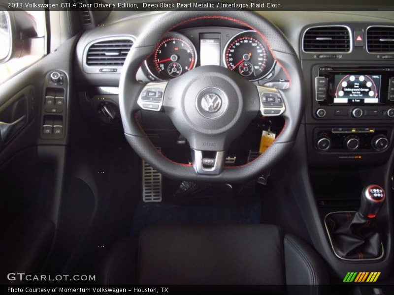 Deep Black Pearl Metallic / Interlagos Plaid Cloth 2013 Volkswagen GTI 4 Door Driver's Edition