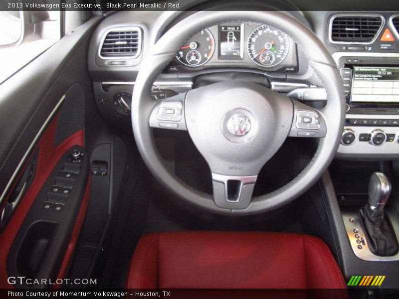 Black Pearl Metallic / Red 2013 Volkswagen Eos Executive