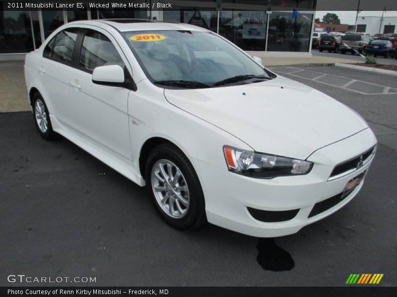 Wicked White Metallic / Black 2011 Mitsubishi Lancer ES