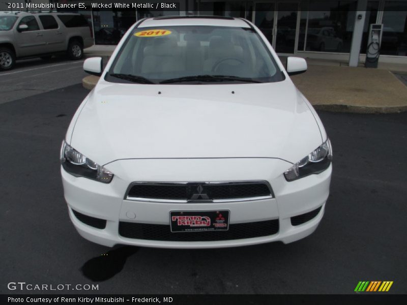 Wicked White Metallic / Black 2011 Mitsubishi Lancer ES