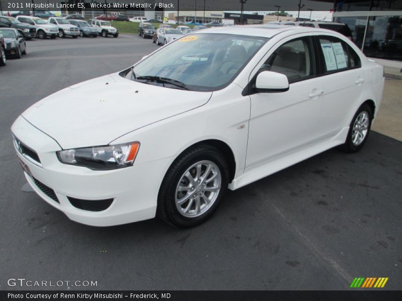 Wicked White Metallic / Black 2011 Mitsubishi Lancer ES