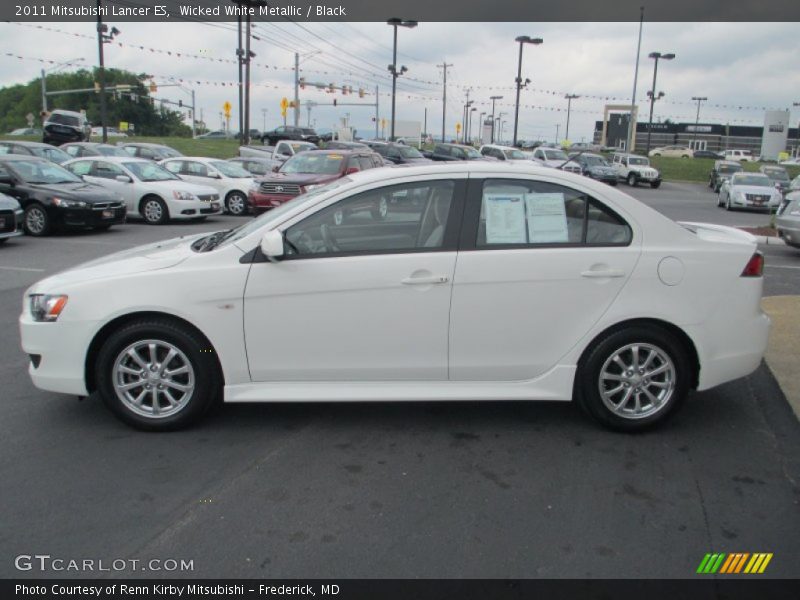 Wicked White Metallic / Black 2011 Mitsubishi Lancer ES
